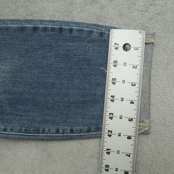 Judy Blue Jeans Junior's 1/25 Mid-Rise Relaxed Straight 25" Inseam Destroyed - Picture 6 of 16